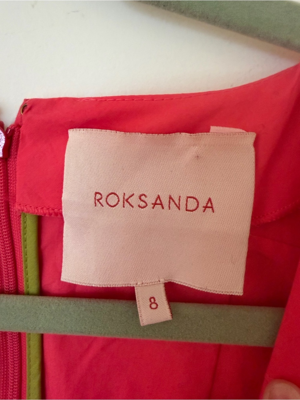 Roksanda Deidra V-neck Mini Dress Coral Size 8 - Picture 6 of 8